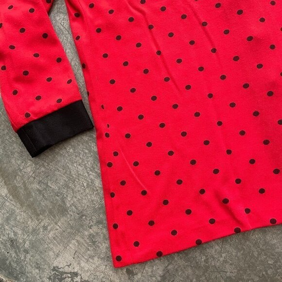 Vintage Monica Rose USA Red Black Polka Dot Sweater Cardigan Jacket Womens L/XL - Picture 12 of 12
